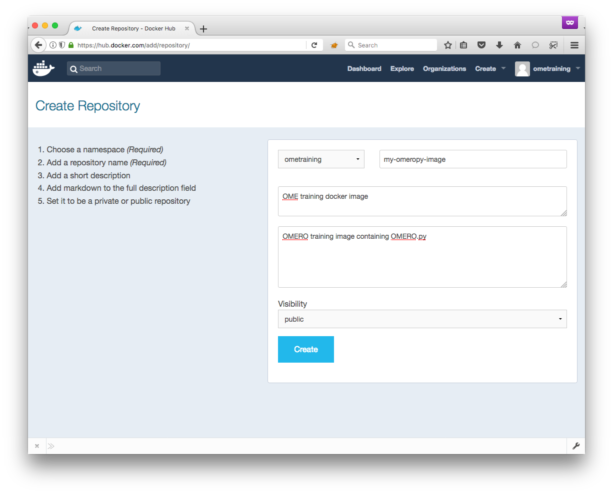 Docker Hub add repository